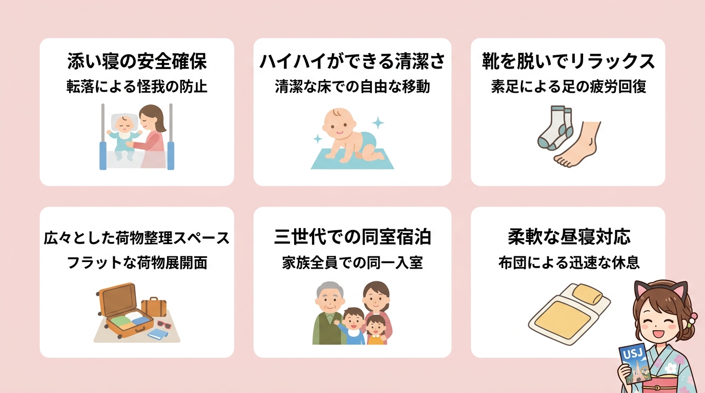子連れUSJで和室に宿泊するメリット6つ