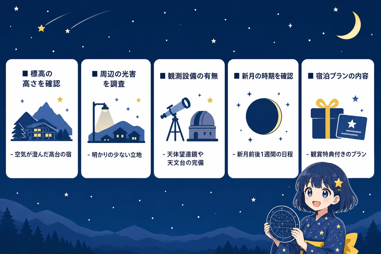 関西で星が見える宿を選ぶ5つのポイント