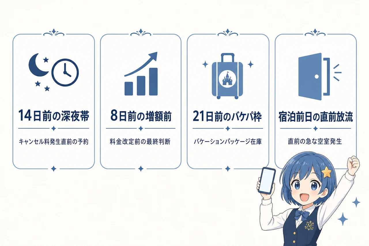 ミラコスタのキャンセル拾いの基本と狙い目