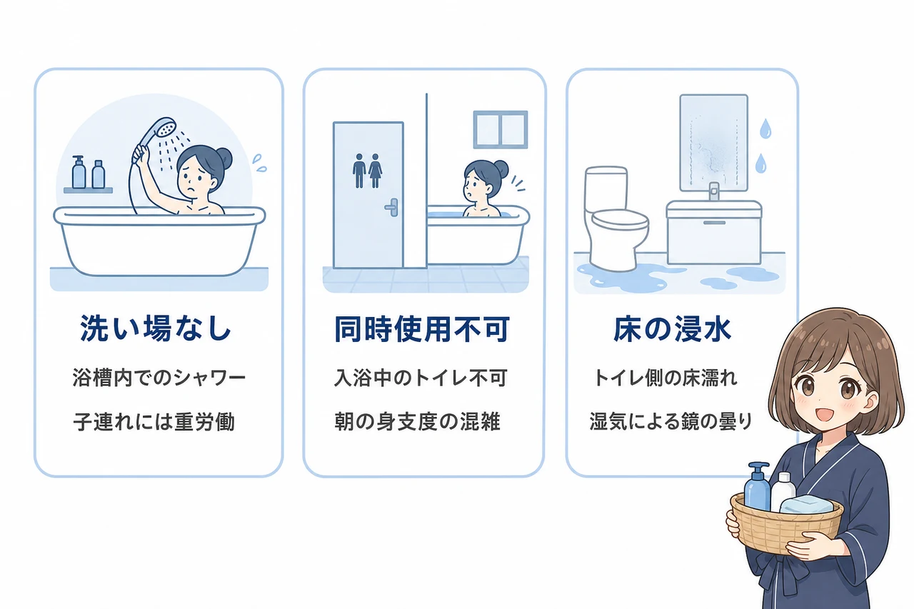 客室ユニットバスのデメリット3つ