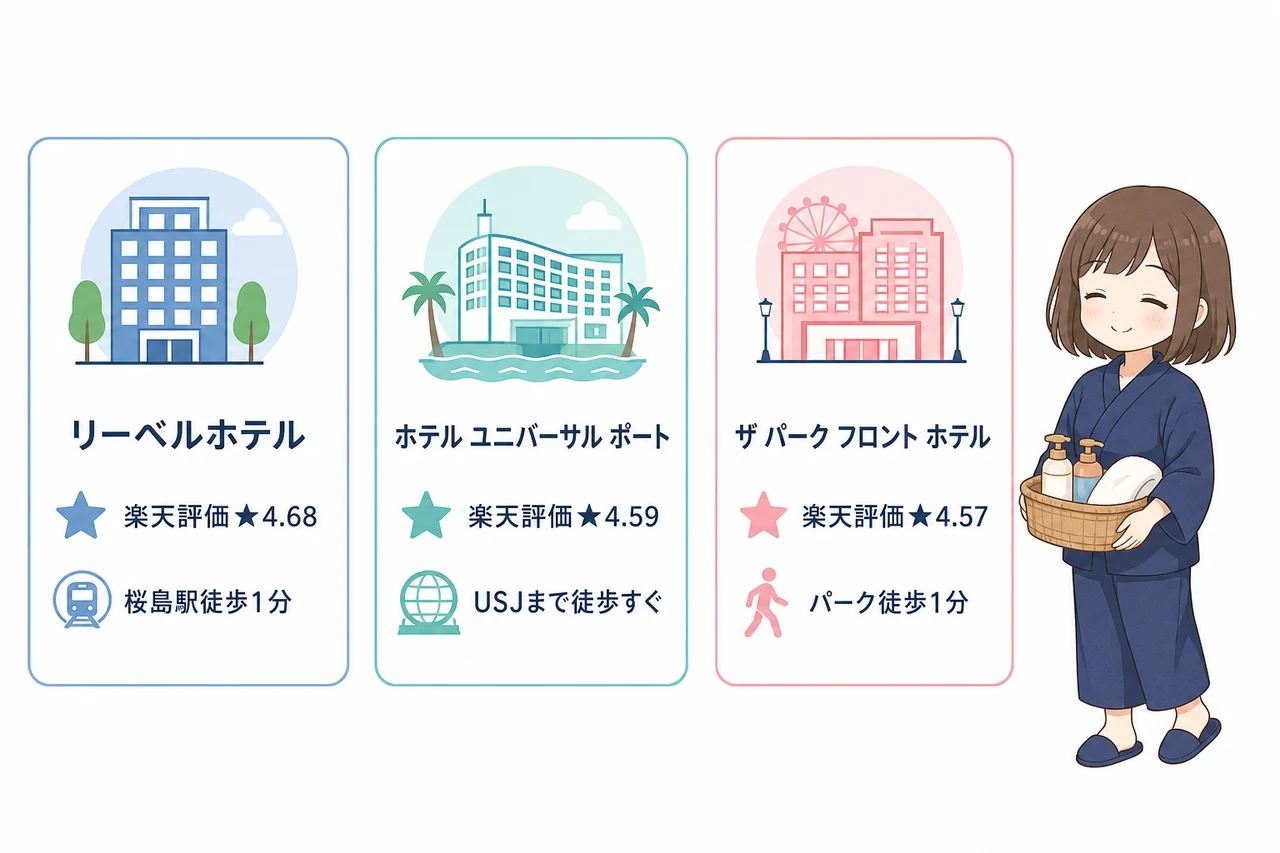 バストイレ別が選べるUSJホテル3選
