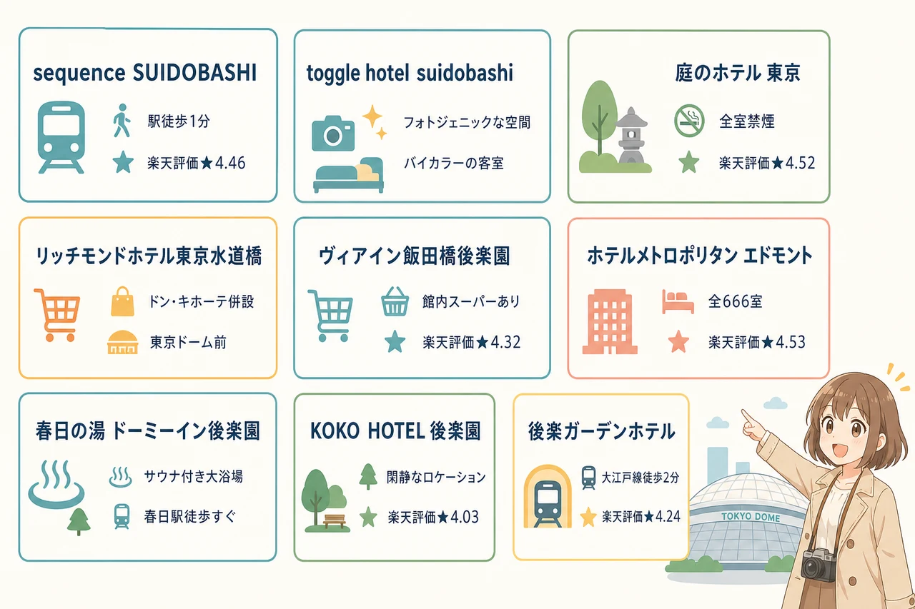 東京ドーム周辺のおしゃれで安いホテル9選