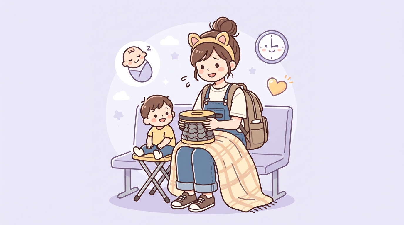 待ち時間のぐずりや体力を温存する便利グッズ