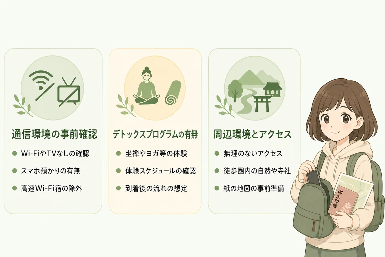 デジタルデトックス宿選びで失敗しないための3つのチェックポイント