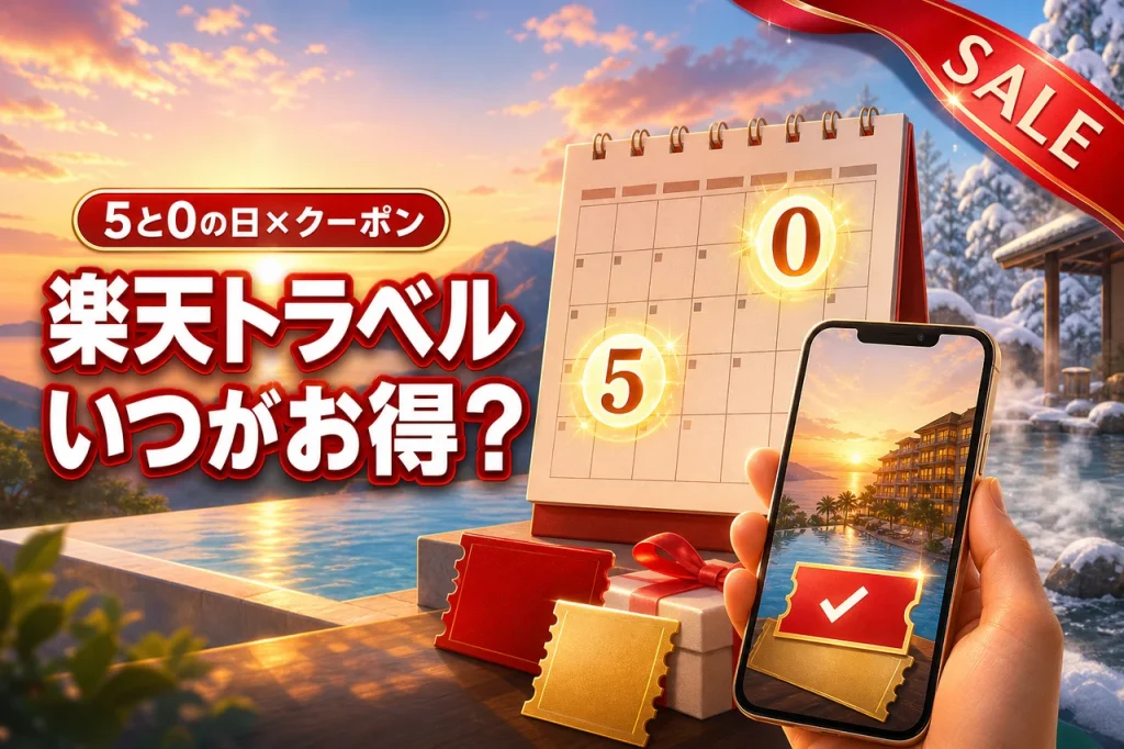 楽天トラベルはいつがお得？5と0のつく日やクーポン併用で最大割引を狙う方法をご紹介！