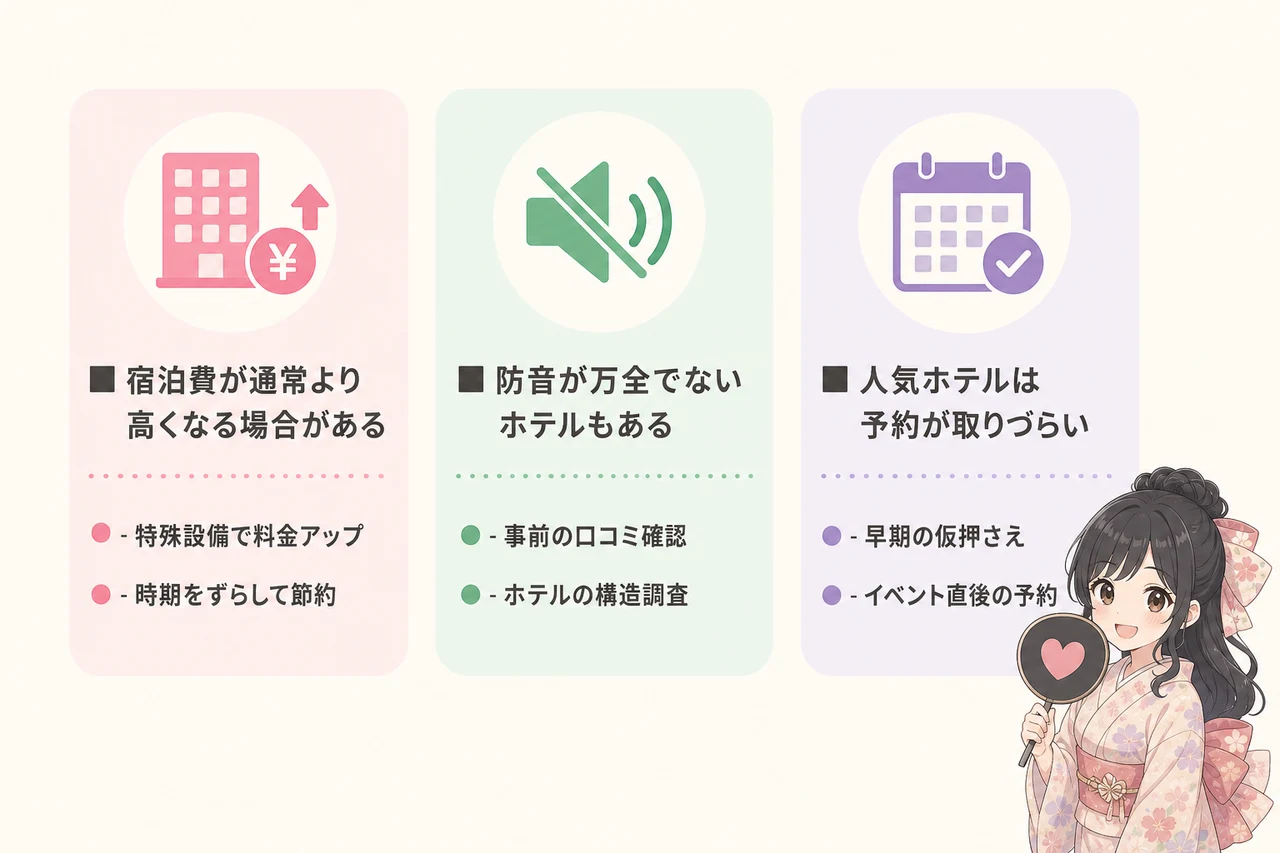 推し活ホテル選びで注意すべき3つのデメリット