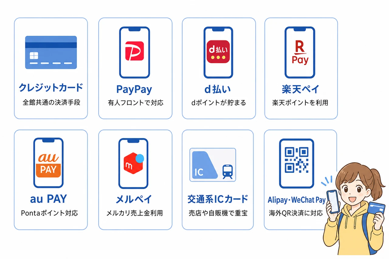 シーン別で確認する利用可能な決済手段一覧