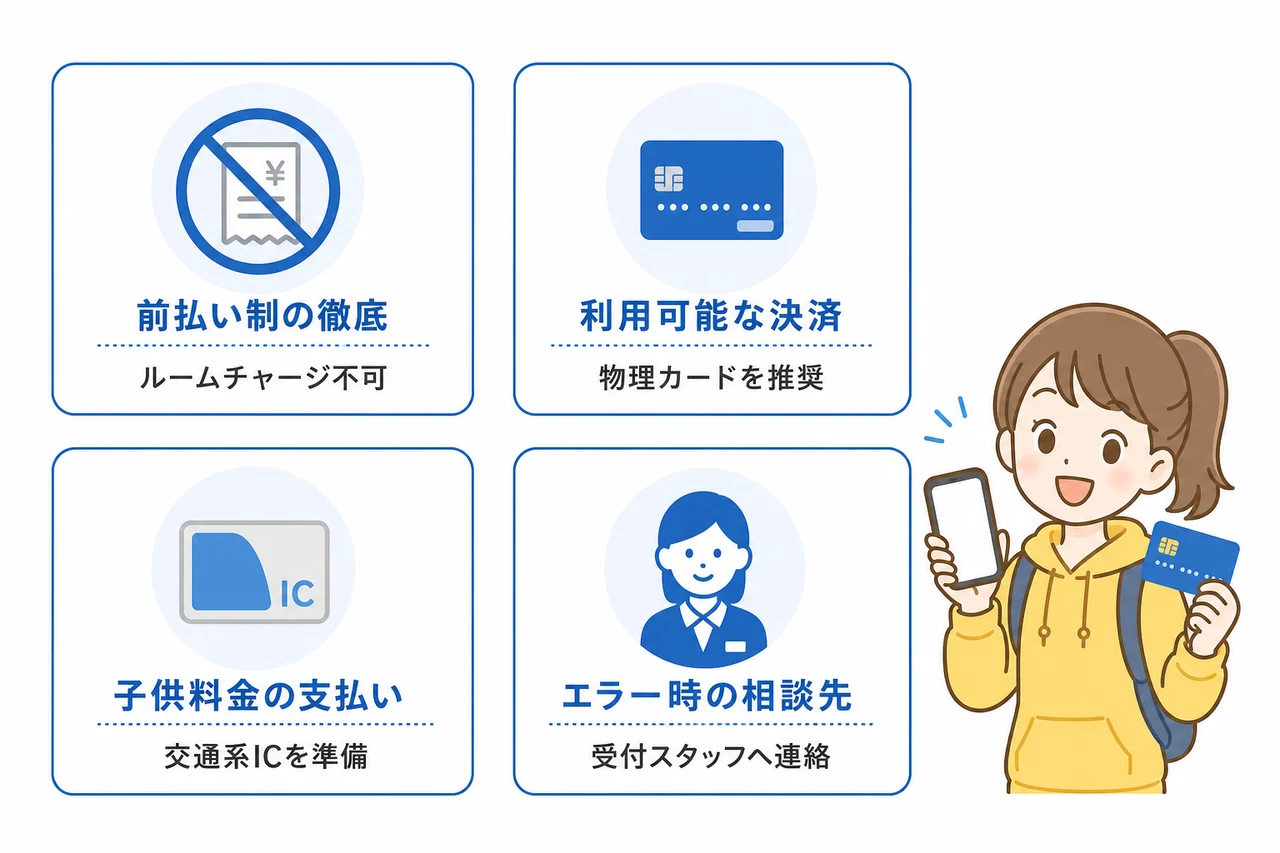 温泉施設S-PARK利用時のキャッシュレス決済ルール