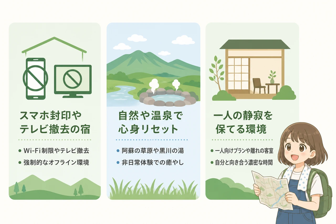 デジタルデトックス一人旅で九州が選ばれる3つの理由