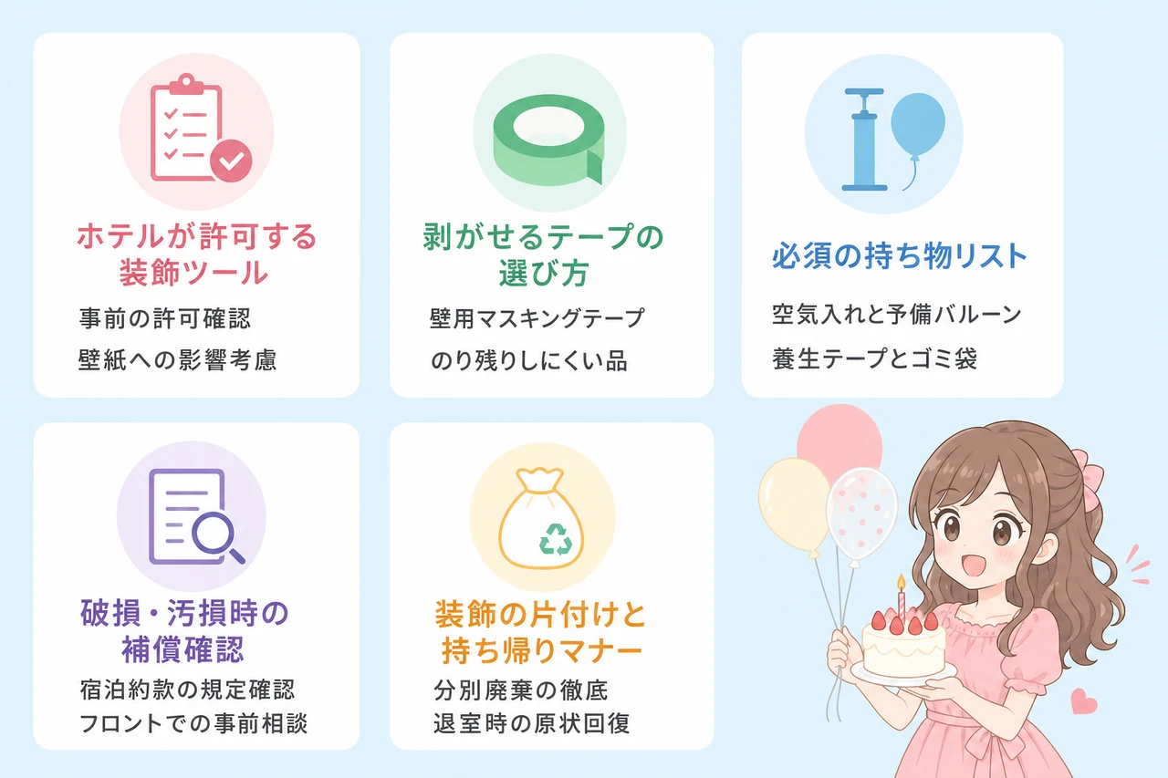 自分で飾り付けする際の注意点と持ち物リスト