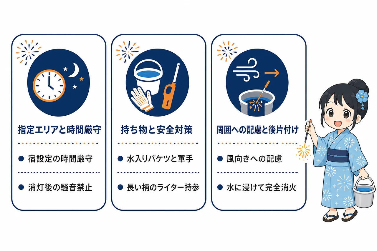 宿泊施設で花火を楽しむ際の注意点とマナー