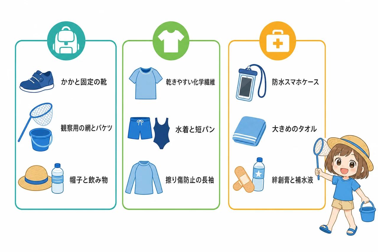 磯遊びを120％楽しむ持ち物と服装