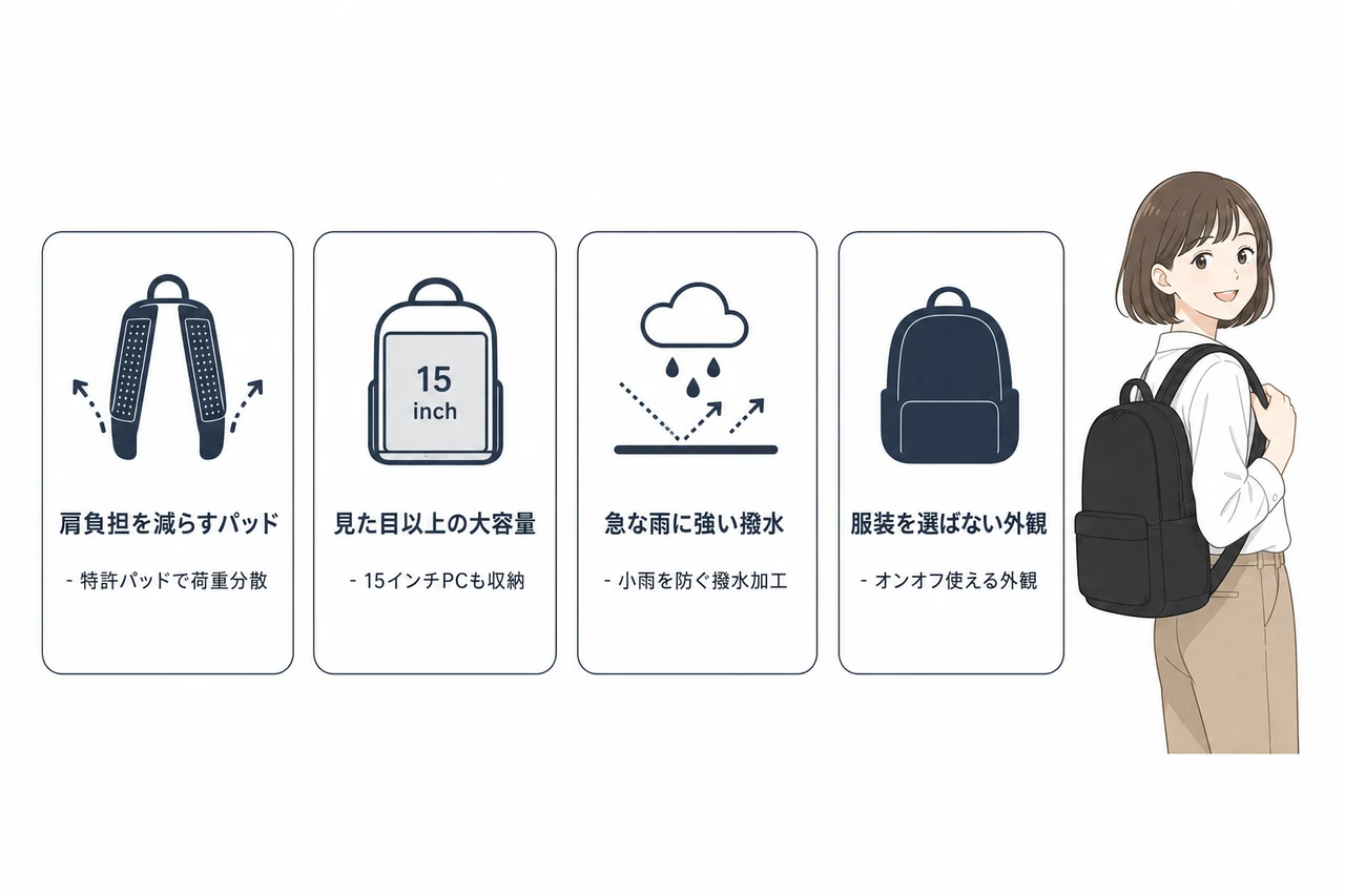 無印良品「肩の負担を軽くする 撥水 リュックサック」を徹底レビュー