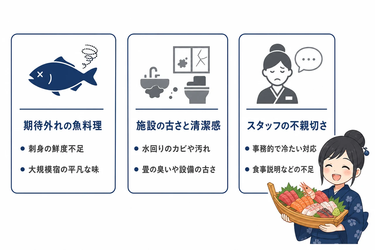 宿選びで後悔しないための悪い口コミ・評判