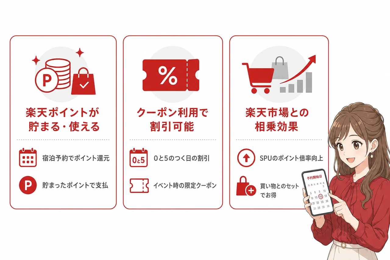 公式サイトと比較した楽天トラベルの3つのメリット