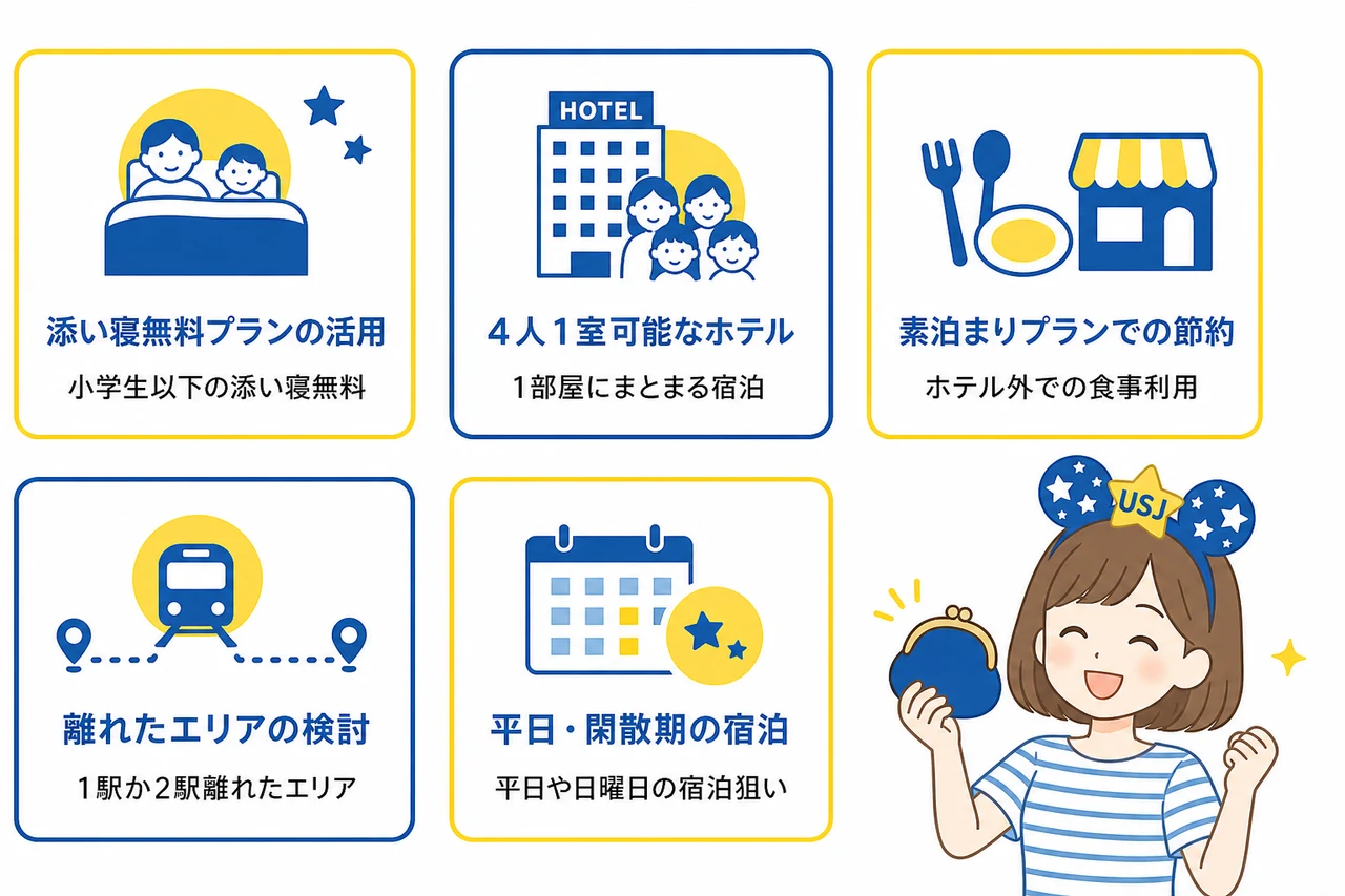 USJ旅行で家族4人が安く泊まれるホテルの選び方